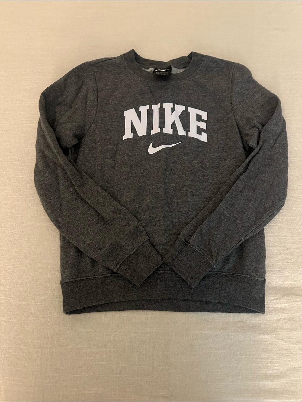 Nike Dark Gray Crewneck Sweatshirt with White Logo